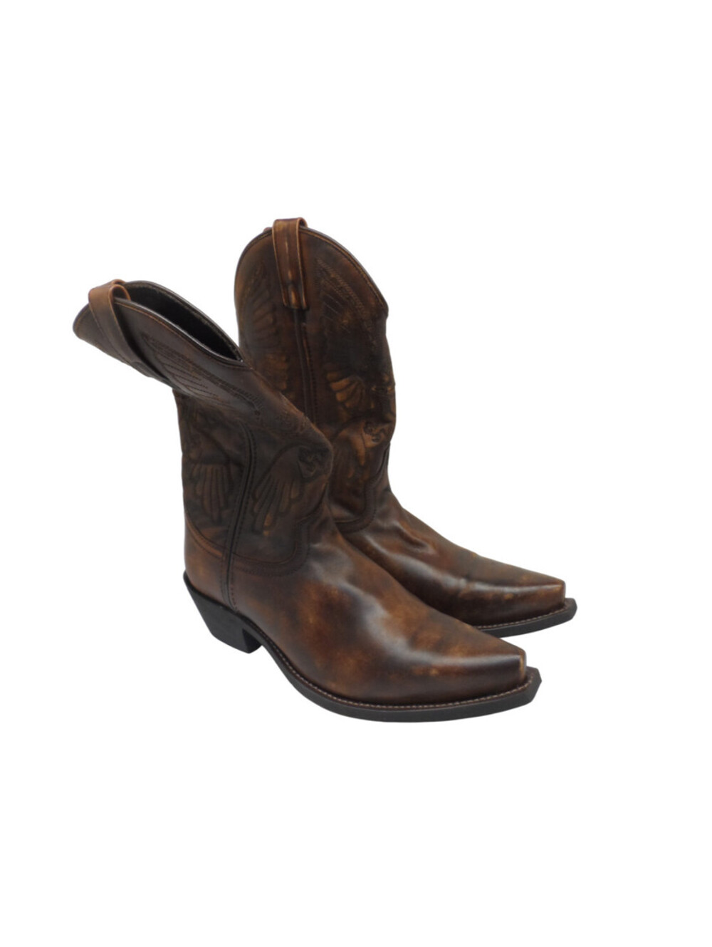 Laredo Men's 10" Cowboy Pointed Toe Leather Western Boots 70002 Brown Size 9D